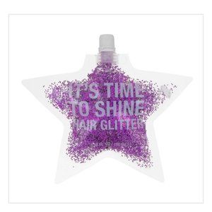 Jean Pierre It's Time to Shine Star Hair Glitter Pouch, Purple